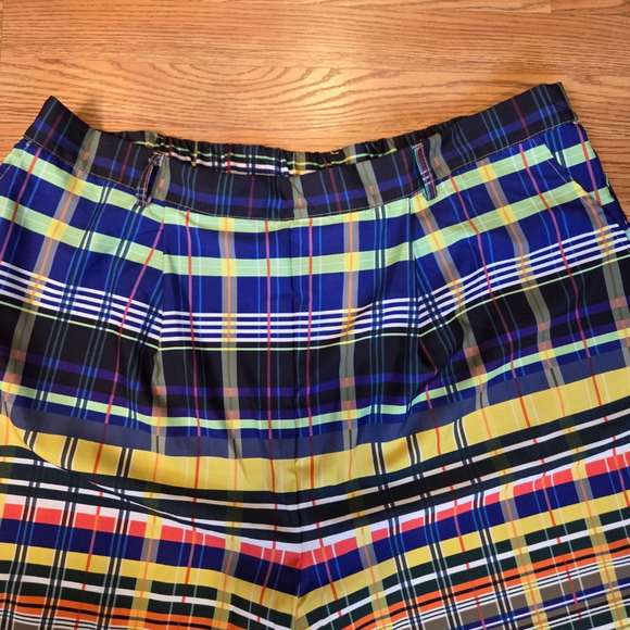 Dalin. Plaid Wide Leg Pants 3X Blue Orange - Picture 3 of 7